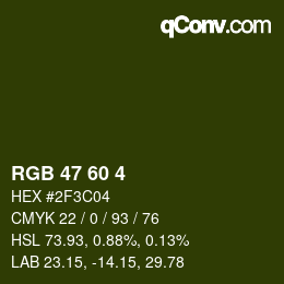 カラーコード: RGB 47 60 4 | qconv.com