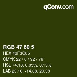 颜色代码: RGB 47 60 5 | qconv.com