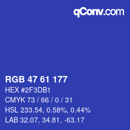 颜色代码: RGB 47 61 177 | qconv.com