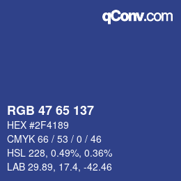 Código de color: RGB 47 65 137 | qconv.com