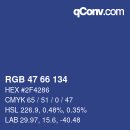 カラーコード: RGB 47 66 134 | qconv.com