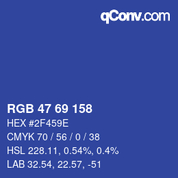 颜色代码: RGB 47 69 158 | qconv.com