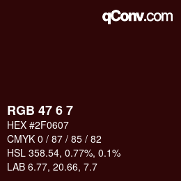 Color code: RGB 47 6 7 | qconv.com