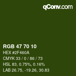 カラーコード: RGB 47 70 10 | qconv.com