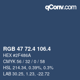 カラーコード: RGB 47 72.4 106.4 | qconv.com