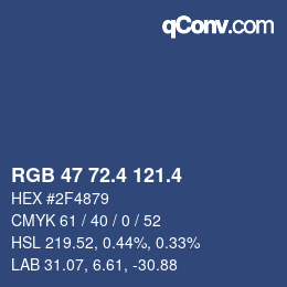 カラーコード: RGB 47 72.4 121.4 | qconv.com