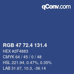 カラーコード: RGB 47 72.4 131.4 | qconv.com