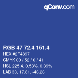 カラーコード: RGB 47 72.4 151.4 | qconv.com