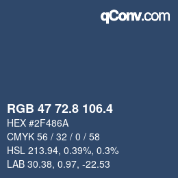 カラーコード: RGB 47 72.8 106.4 | qconv.com