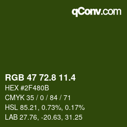 カラーコード: RGB 47 72.8 11.4 | qconv.com