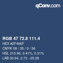 カラーコード: RGB 47 72.8 111.4 | qconv.com