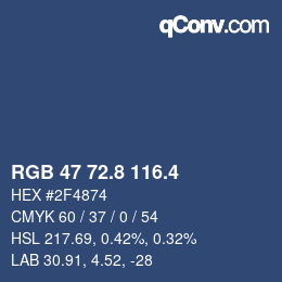 カラーコード: RGB 47 72.8 116.4 | qconv.com