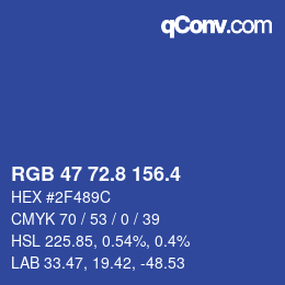 カラーコード: RGB 47 72.8 156.4 | qconv.com