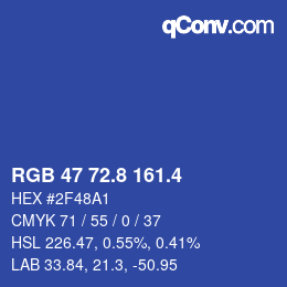 カラーコード: RGB 47 72.8 161.4 | qconv.com