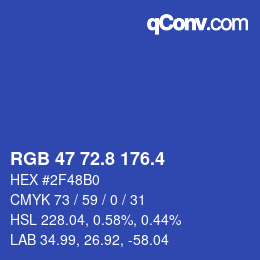 カラーコード: RGB 47 72.8 176.4 | qconv.com