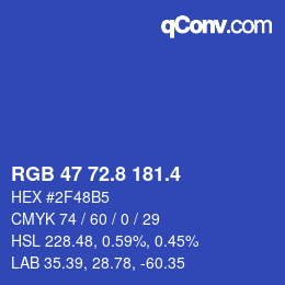 カラーコード: RGB 47 72.8 181.4 | qconv.com