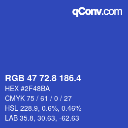 カラーコード: RGB 47 72.8 186.4 | qconv.com