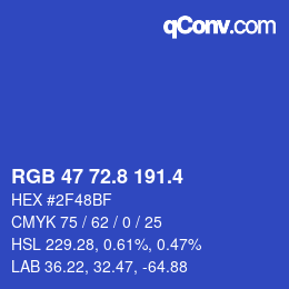 カラーコード: RGB 47 72.8 191.4 | qconv.com