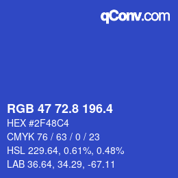 カラーコード: RGB 47 72.8 196.4 | qconv.com