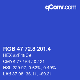 カラーコード: RGB 47 72.8 201.4 | qconv.com
