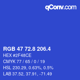 カラーコード: RGB 47 72.8 206.4 | qconv.com