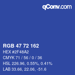 Color code: RGB 47 72 162 | qconv.com