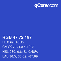 Farbcode: RGB 47 72 197 | qconv.com