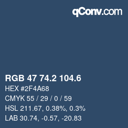 カラーコード: RGB 47 74.2 104.6 | qconv.com