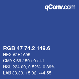 カラーコード: RGB 47 74.2 149.6 | qconv.com