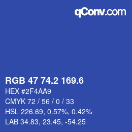 カラーコード: RGB 47 74.2 169.6 | qconv.com