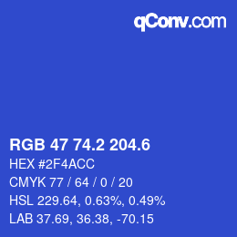 カラーコード: RGB 47 74.2 204.6 | qconv.com