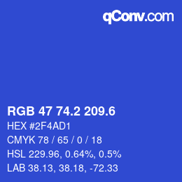 カラーコード: RGB 47 74.2 209.6 | qconv.com