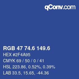 カラーコード: RGB 47 74.6 149.6 | qconv.com