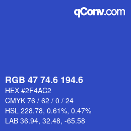 カラーコード: RGB 47 74.6 194.6 | qconv.com
