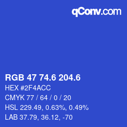 カラーコード: RGB 47 74.6 204.6 | qconv.com