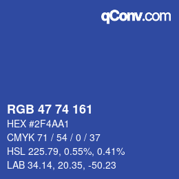 Color code: RGB 47 74 161 | qconv.com