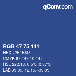 颜色代码: RGB 47 75 141 | qconv.com