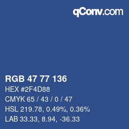 カラーコード: RGB 47 77 136 | qconv.com