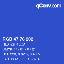 Code couleur: RGB 47 78 202 | qconv.com