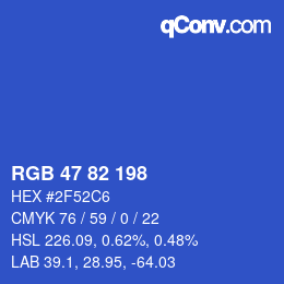 颜色代码: RGB 47 82 198 | qconv.com