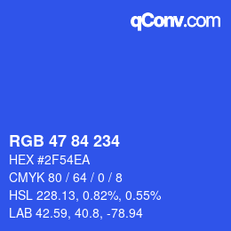 颜色代码: RGB 47 84 234 | qconv.com