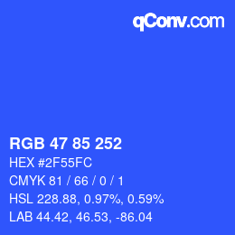 Color code: RGB 47 85 252 | qconv.com