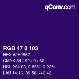 Code couleur: RGB 47 8 103 | qconv.com