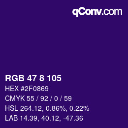 Color code: RGB 47 8 105 | qconv.com
