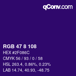 Color code: RGB 47 8 108 | qconv.com
