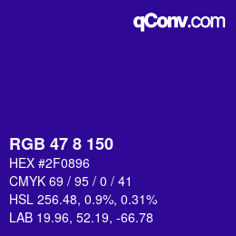 颜色代码: RGB 47 8 150 | qconv.com