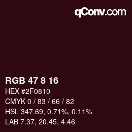 カラーコード: RGB 47 8 16 | qconv.com