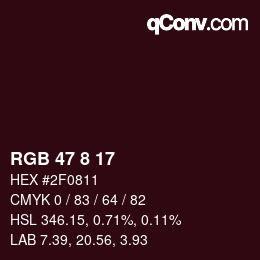 Color code: RGB 47 8 17 | qconv.com