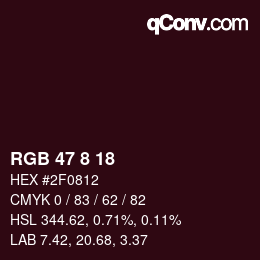 Color code: RGB 47 8 18 | qconv.com
