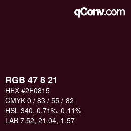 カラーコード: RGB 47 8 21 | qconv.com